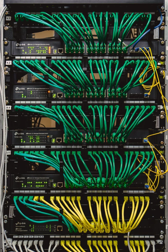 a rack with many wires and wires attached to it