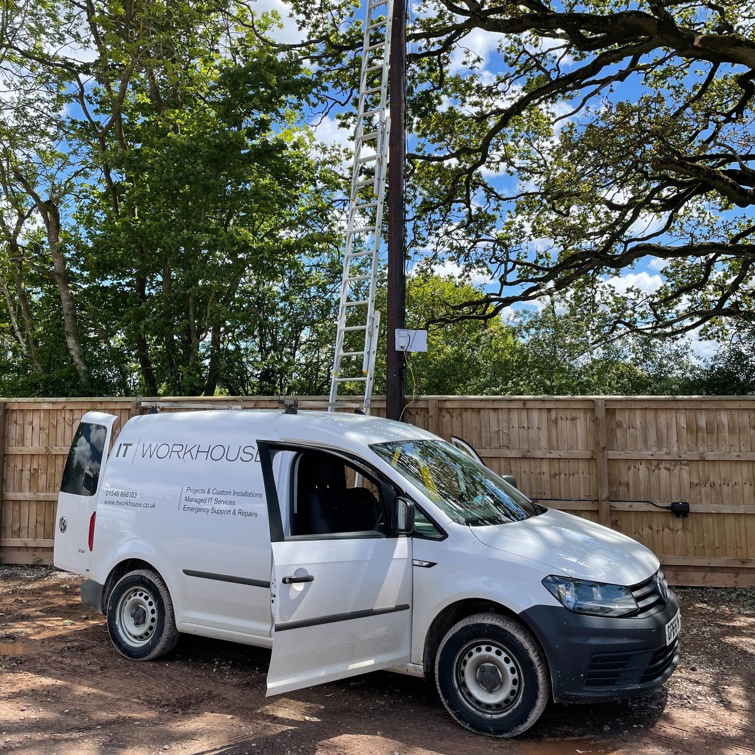the white, IT WORKHOUSE van