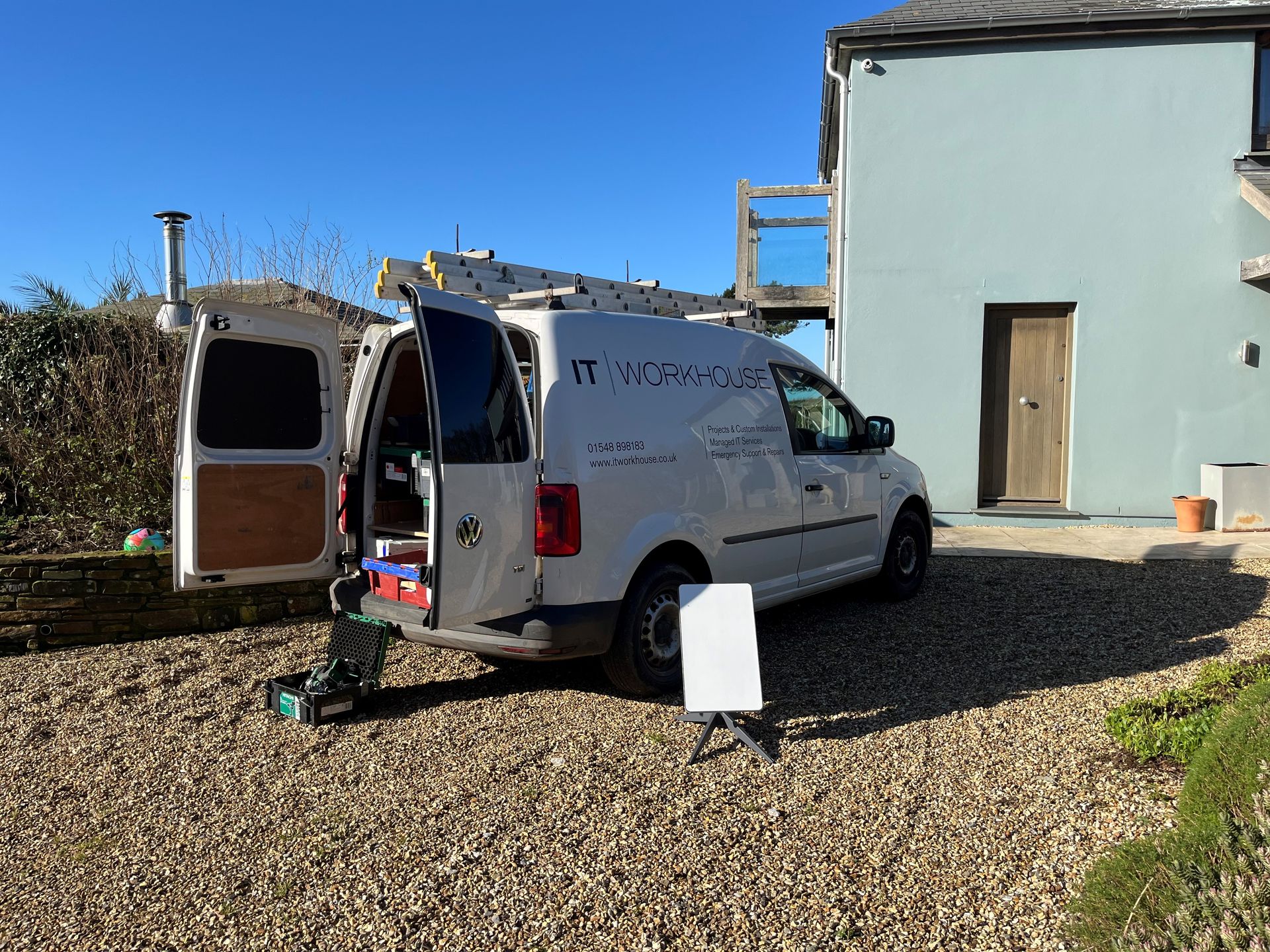 IT WORKHOUSE van on a client site in the South Hams